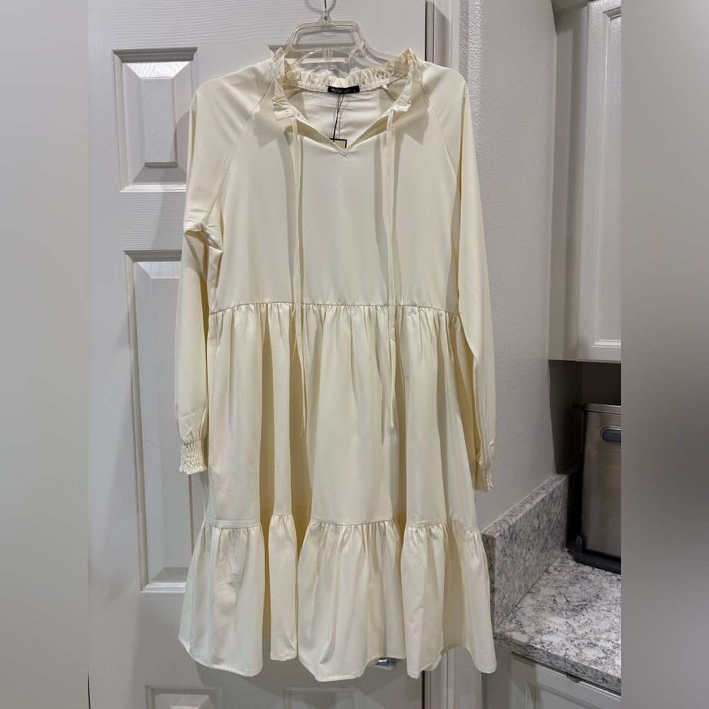 Amazon Cream Long Sleeve Dress